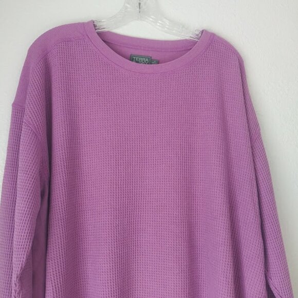 Terra & Sky women's size 1X violet waffle knit sweater - Picture 2 of 15